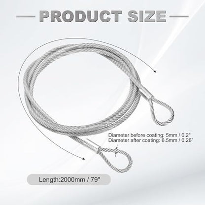 PATIKIL 79" Safety Cable Lock Security Wire Ropes 0.26" Dia Clear - size: 79 Inch-Clear