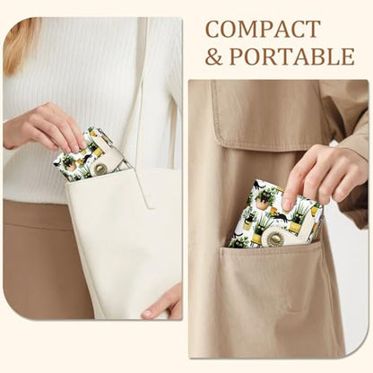 Icycay Cat Small Wallet Women RFID Blocking Bifold Cute Credit Card Holder - color: Cat Plant