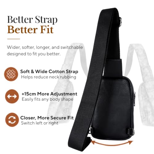Small Real Leather Sling Bag for Men Crossbody Chest Bag Travel Phone Pouch
