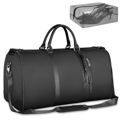 Ytonet Garment Bags for Travel, Convertible Garment Duffle Bags - color: Prue Black, style: Tote