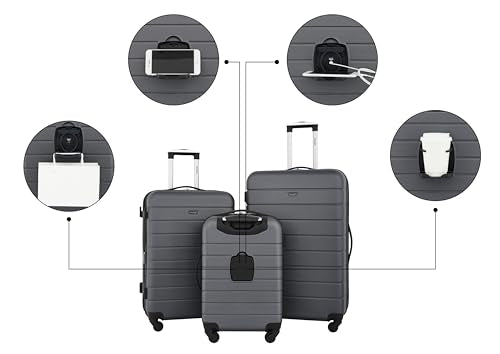 Wrangler Smart Spinner Hardside Luggage, 3 Piece Set, Quiet Shade - color: Quiet Shade, size: 3 Piece Set