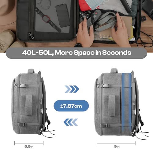 Laptop Backpack, Travel Friendly, Fits with 17.3 Laptop Bag - color: Grey, size: XX-Large