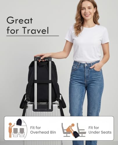 Foldable Backpack for Women, Lightweight Travel Backpack Purse Black - color: Black