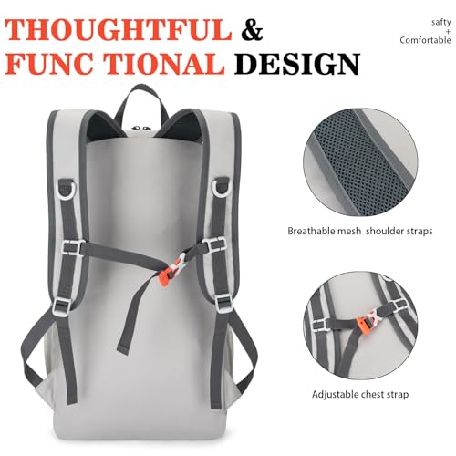 BAGPARKK 35L Ultra Lightweight Foldable Packable Hiking Backpack - color: Light Gray