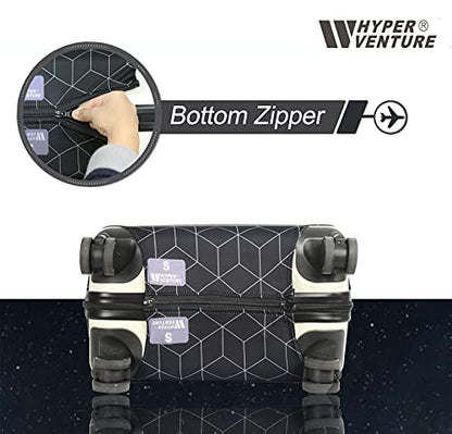 HYPER VENTURE Travel Luggage Cover Suitcase Protector Fits 23-26 Inch, M - color: Black Maze, size: M