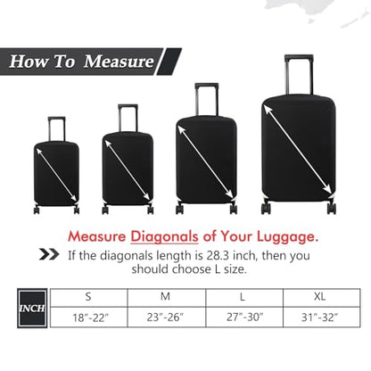 HYPER VENTURE Travel Luggage Cover Suitcase Protector Fits 27-30 Inch, L - color: Black, size: L