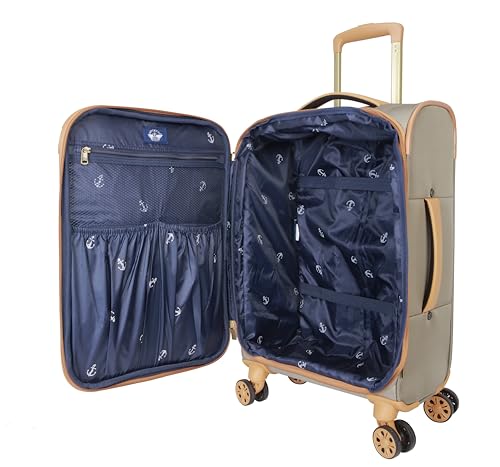Dockers Seahorse Softside Expandable 8-Wheel Spinner Travel Carry On Luggage, 20-Inch, New British Khaki - color: New British Khaki, size: 20-Inch Carry On