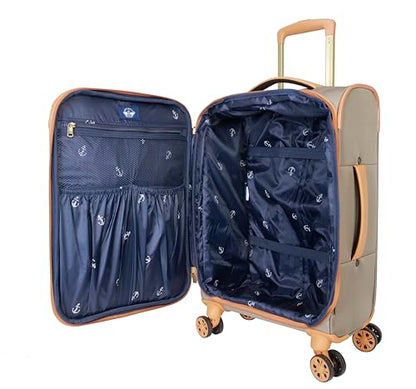 Dockers Seahorse Softside Expandable 8-Wheel Spinner Travel Carry On Luggage, 20-Inch, New British Khaki - color: New British Khaki, size: 20-Inch Carry On