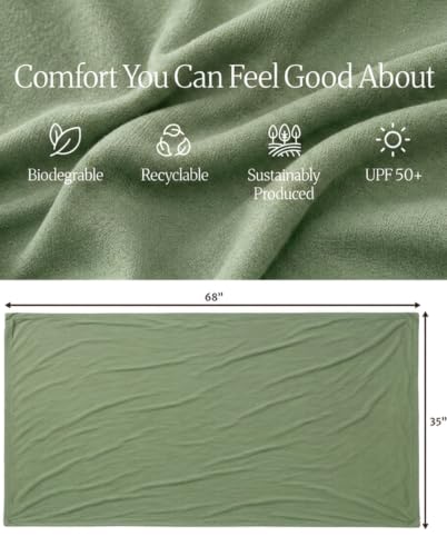 Happyluxe Pashmina Shawl Wraps for Women | USA Made Travel Scarf for Women - color: Sage Green Rib
