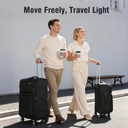 VJI 32" Softside Expandable Checked Luggage with Spinner Wheels, Black - size: 32 Inch