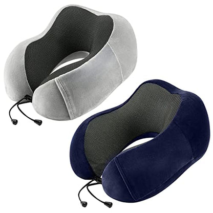 urnexttour Neck Pillow Airplane Travel Pillow 2 Pack Grey and Blue - color: Grey&blue
