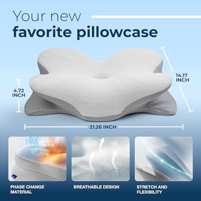 Derila Ergo Thermal Pillow Cover for Cervical Neck Pillow - size: Thermal Pillowcase - 21.25 x 14.17 x 4.72 in
