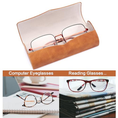 Vemiss Hard Shell Eyeglass Cases, Lightweight Portable Glasses Case for Women Men - color: D2-brown