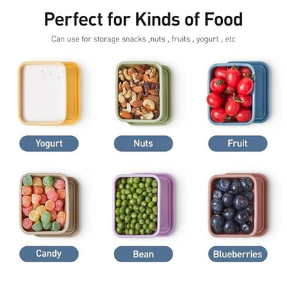 ISSEVE 8oz Silicone Snack Containers for Kids, with Lids, Reusable,6Pack - size: 8oz-6pack