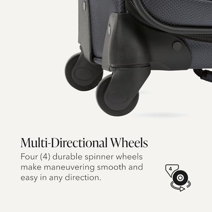SwissGear Sion Carry-On Spinner Luggage, Softside Expandable, Lightweight Suitcase, Dark Grey, 22.75-Inch - color: Dark Grey, size: Carry-On 21-Inch