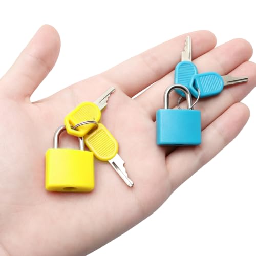 Bonsicoky 6 Pack Suitcase Locks with Keys, Multicolor Padlocks(6 Color B) - color: 6 Colors-B