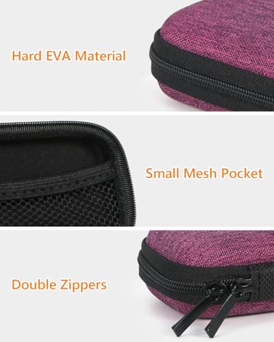 Mini Hard Earbud Case, Grape-Purple Cute Pouch for Samsung JBL Sony - color: Grape-Purple