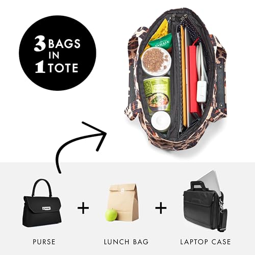 Fit & Fresh 2-in-1 Insulated Lunch & Travel Tote - color: Leopard