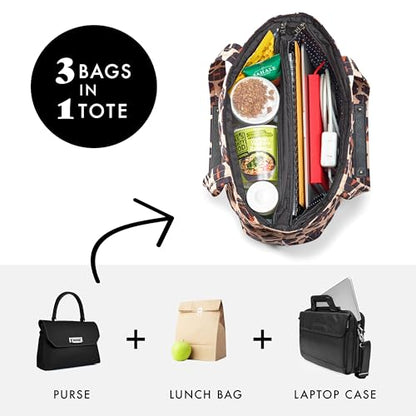 Fit & Fresh 2-in-1 Insulated Lunch & Travel Tote - color: Leopard