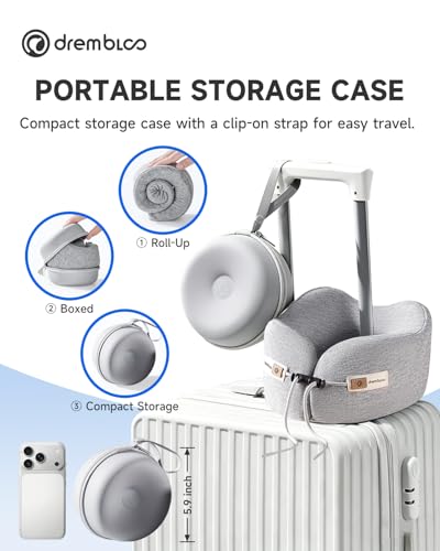 Travel Neck Pillow for Airplane, 360° Ergonomic Support for Sleeping - color: Gray