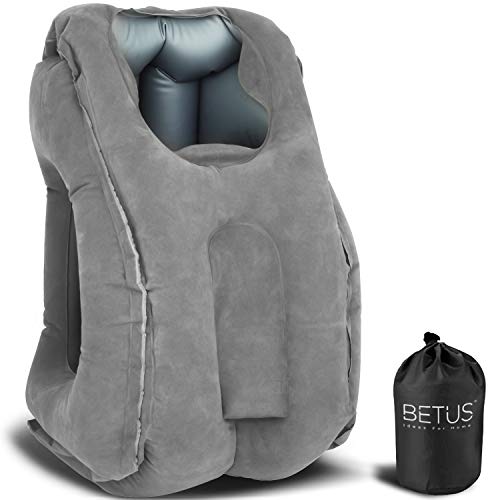 Betus Dreamer Comfort Inflatable Travel Pillow for Airplane - Ergonomic Design & Comfortable Neck Head Rest Pillow for Long Sleeping on Airplane Flight, Train Trip or Office Napping - color: Nap Pillow