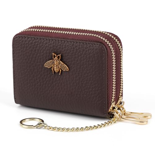 imeetu RFID Credit Card Holder, Small Card Wallet Women, Leather Card Case - color: Max - Purple Coffee, size: Max