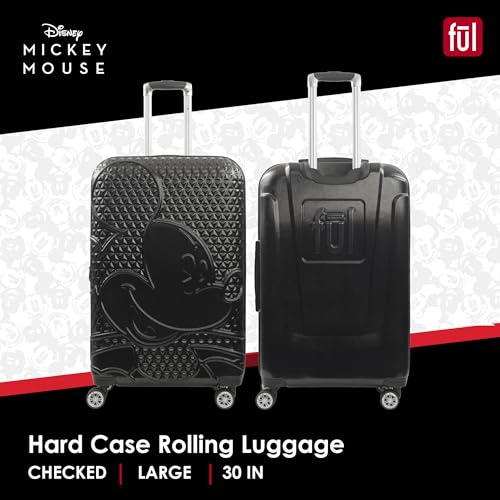 FUL Disney Mickey Mouse 30 Inch Rolling Luggage, Black - color: Mickey Mouse - Black, size: 30 Inch