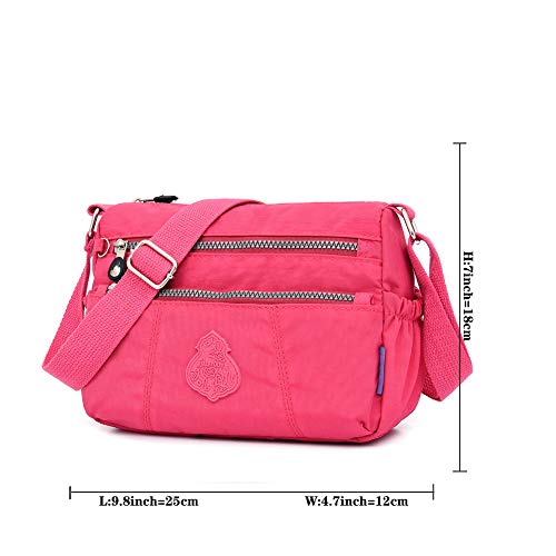 MINTEGRA Shoulder Bag for Women Waterproof Crossbody Purses Lightweight Nylon Work Travel Purse Messenger Bag - color: Black