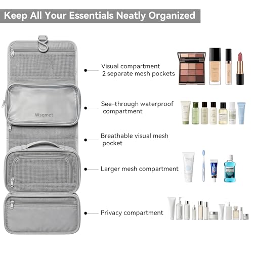 Hanging Travel Toiletry Bag for Women, Makeup Cosmetic Bag Organizer - color: Blue