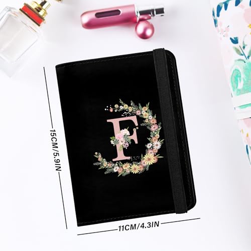 Cute Passport Holder and Holder Combo Passport Cover with RFID Blocking Women Men Compatible Wallet Credit Card Protector (Black-F) - color: Black-F