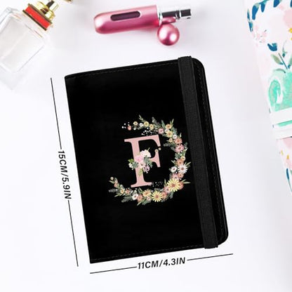 Cute Passport Holder and Holder Combo Passport Cover with RFID Blocking Women Men Compatible Wallet Credit Card Protector (Black-F) - color: Black-F