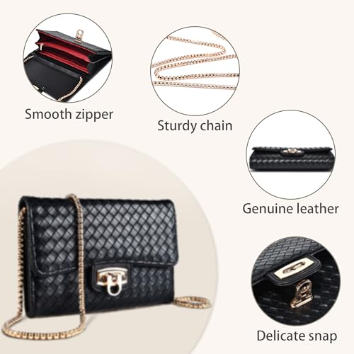 Small Crossbody Bag Sling Bag, Phone Holder for Women - color: K Black