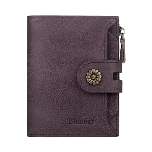 Womens Wallet Leather RFID Blocking Small Card Holder Wallet Purple - color: c4-purple