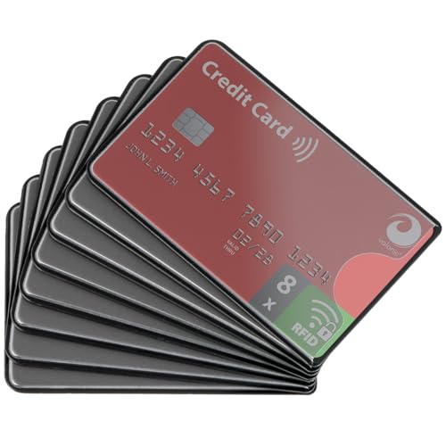 rfid blocking sleeves, 8 pieces - credit card protector - card blocker for bank card, anti fraud nfc card holder