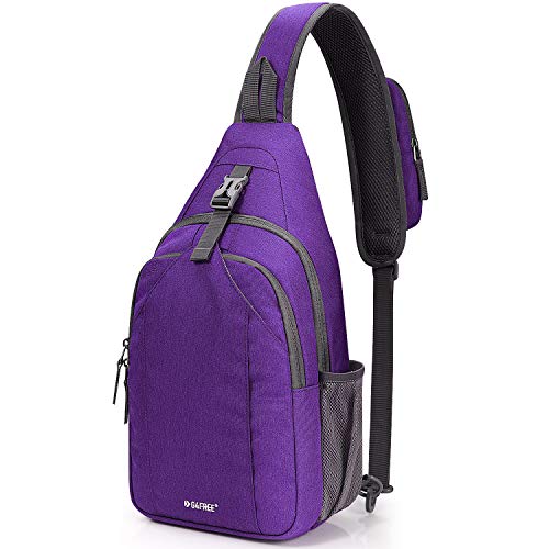 G4Free Sling Bag for Men Women, RFID Blocking Crossbody Bag, Daily, Travel - color: Purple/Gray