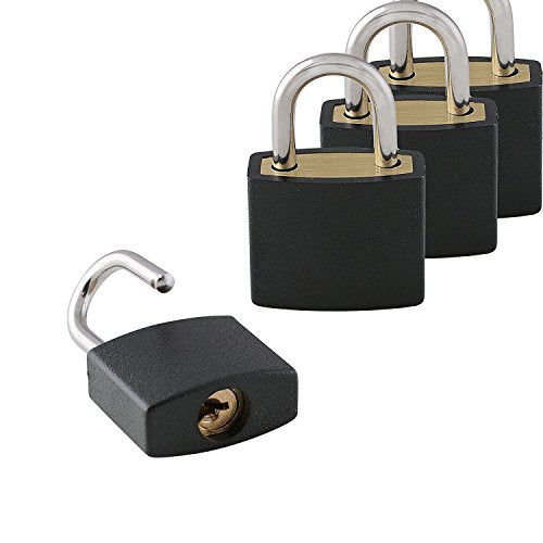 8 Pc Metal Padlock Solid Brass Luggage, Backpack, Diary, Jewelry Box, Crafts, School Teaching Lock with Key and Durable Cover (Small, Blue) - color: Blue, size: Small