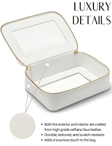 Popvibe Clear Toiletry Bag 2 Pack, Travel Makeup Bag Medium and Large White - color: White, style: Dual Elegance