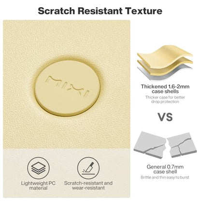 mixi 26 Inch Large Expandable Checked Luggage Suitcase with Spinner Wheels, Hardside Rolling Travel Suitcase PC with TSA Lock, Lark Yellow - color: Lark Yellow, size: 26 Inch EXT