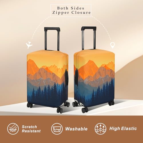 Explore Land Luggage Cover Fits 27-30 inch Case (Amber Mountains, L) - color: Amber Mountains, size: L