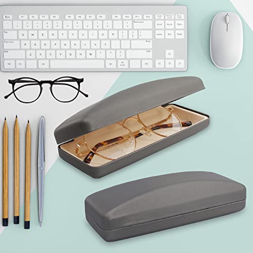 SMARTTOP Hard Shell Eyeglass Case- Glass Case With Cleaning Cloth, Glasses Case hard shell for men women - color: Grey