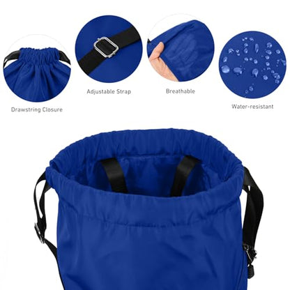 Valleycomfy Waterproof Drawstring Gym Backpack Bag for Men & Women Blue - color: A-blue