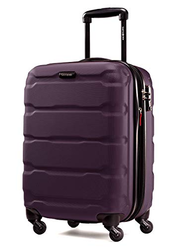 Samsonite Omni PC Hardside Expandable Luggage with Spinner Wheels, Purple, Checked-Medium 24-Inch - color: Purple, size: Checked-Medium 24-Inch
