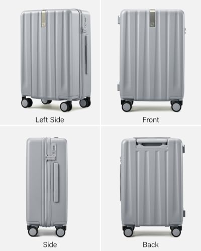 Hanke Upgraded Elite 2 Piece Luggage Set, 20 Inch Carry On & 29 Inch Extra Large Checked Suitcase, PC Hard Shell Suitcases with Wheels, TSA Lock, Explosion-Proof Zipper Travel Set,Grey - color: Grey, size: 2-Piece Set（20/29）