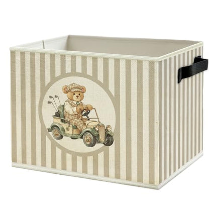 Golf Bear Boys Nursery Storage Bin Basket with Handles - color: Color31