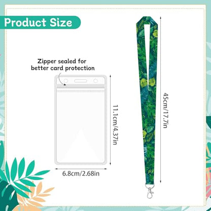 8 Cruise lanyards for Ship Cards with Retractable id Badge Holder - Waterproof Rainforest Design for Cruise Must Haves - color: 8