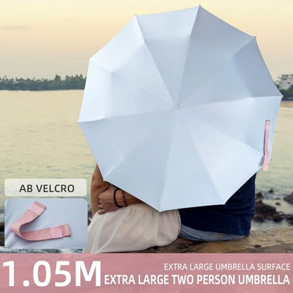 Folding Umbrella Anti-UV Compact Durable Folding Umbrella Auto Open Close Windproof Travel Umbrella Premium Grip Fits Backpack - color: Sky Blue