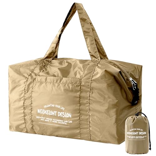 Veki Small Duffle Bag for Travel, Lightweight Carry On Bags, Khaki, S - color: Khaki, size: S