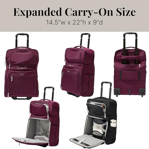 Baggallini Expandable Underseat Carry-On - color: MULBERRY