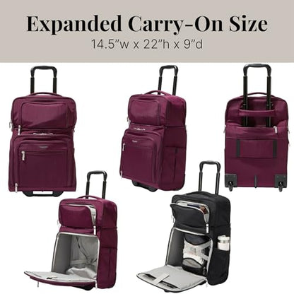 Baggallini Expandable Underseat Carry-On - color: MULBERRY