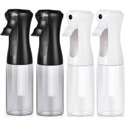 VIGOR PATH 200ml Continuous Mist Spray Bottle for Hair and Skin Care 4 Pack - color: Black & White - 4 Pack